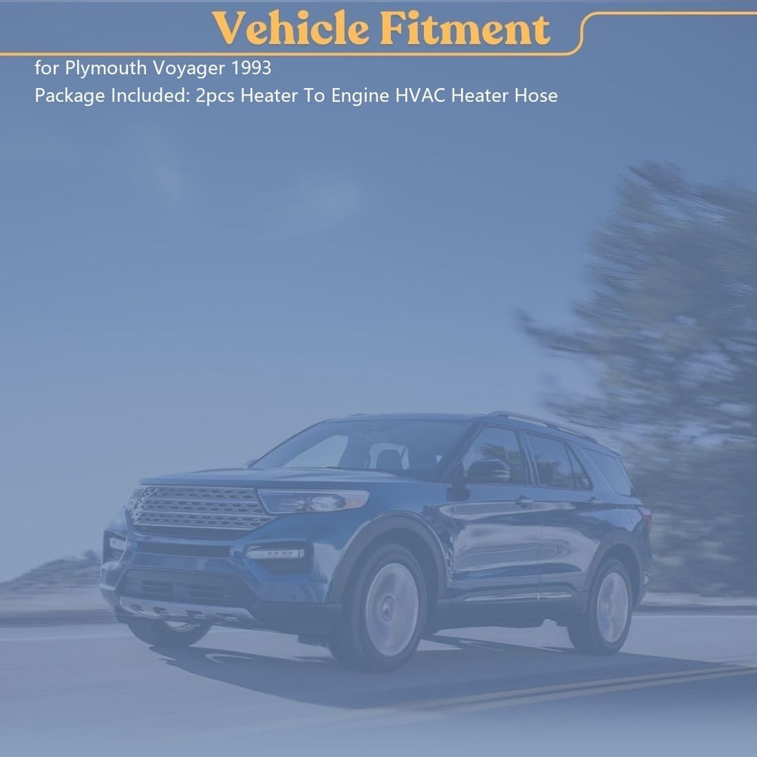 2x Heater To Engine HVAC Heater Hose Kit Replacement for Plymouth Voyager 2.5L 1993, Car Replacement Parts