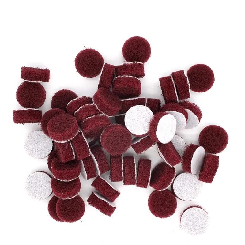 NEFLUM 60 PCS 1 Inch Multi-Purpose Flocking Scouring Pad 400-800 Grit Duty Nylon Cloth for Polishing & Grinding,400 (Medium)