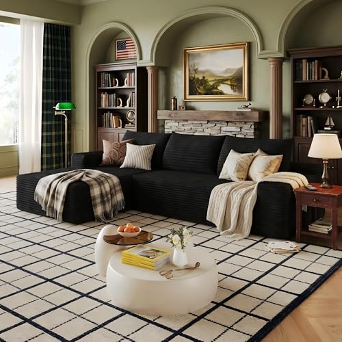 Image of 107 inch Cloud Sectional Sofa Boneless Couches with Chase