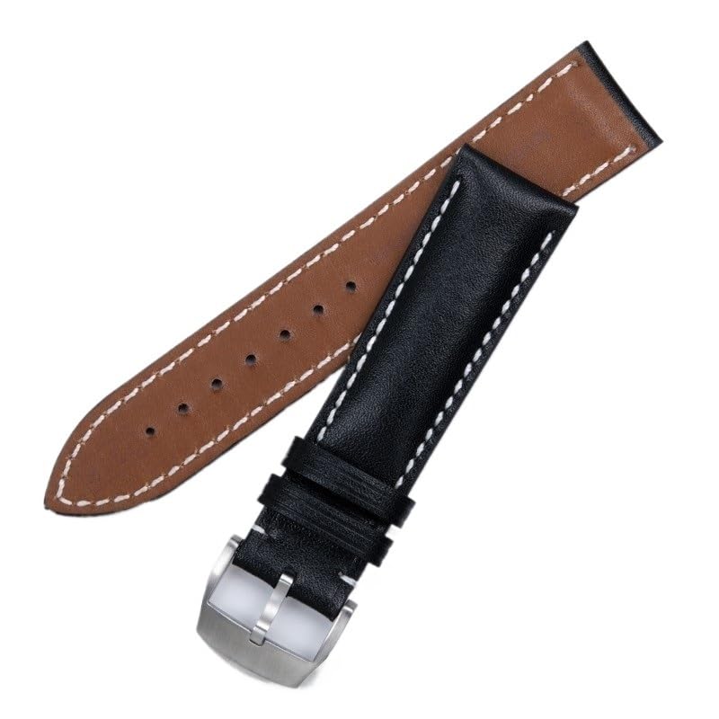 Bracelet de montre en cuir marron 24mm pour pilote et chronographe
