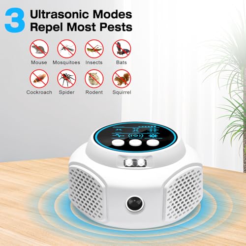 Image of Ultrasonic Pest Repellent, Keep Away Mouse Rat Squirrel Bat Roache Spider, Plug in Mouse Trap Indoor for Home Mice Repellent Rodent Repellent, Suitable for Room, Attics, Garages(White)