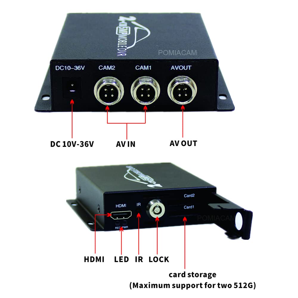 Mobiles Auto DVR Factory Mini AHD TVI DVR für Auto LKW Fahrzeug Videoaufnahme Unterstützung 2CH Mini CVBS 8MP AHD TVI Kamera/HDMI/mit Fernbedienung