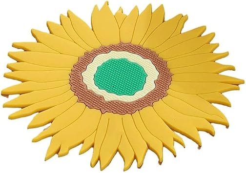 2 PCS Silicone Trivets Mat, Heat -Resistant Hot Pot Pan Pads Holder, Kitchen Mat, Teapot Trivet, Bowl Mats, Dish Mats, Placemats, Drink Coasters for Counter, Countertop, Table Yellow