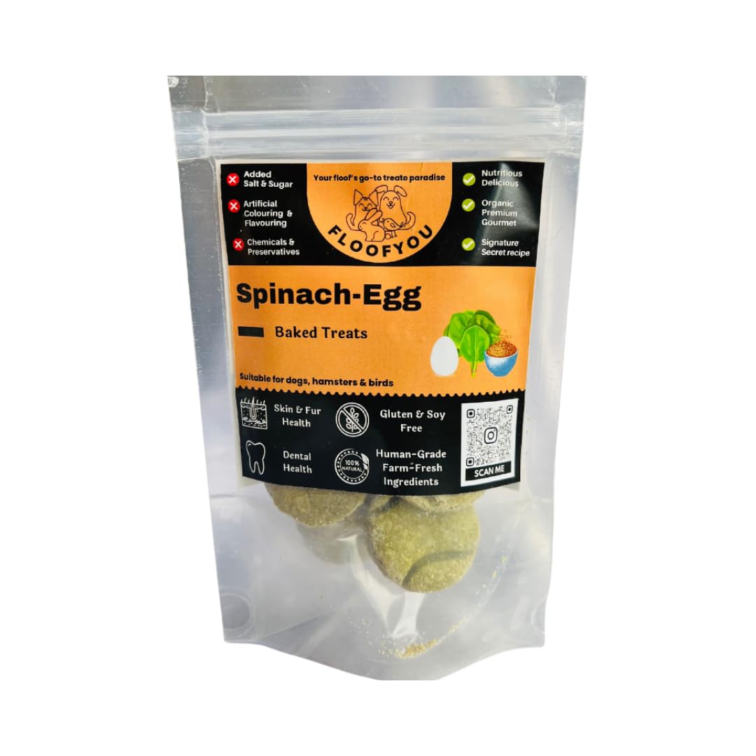 - FloofYou Spinach-Egg Cookies Small Bite-Sized Natural Healthy Treat for Hamsters and Birds