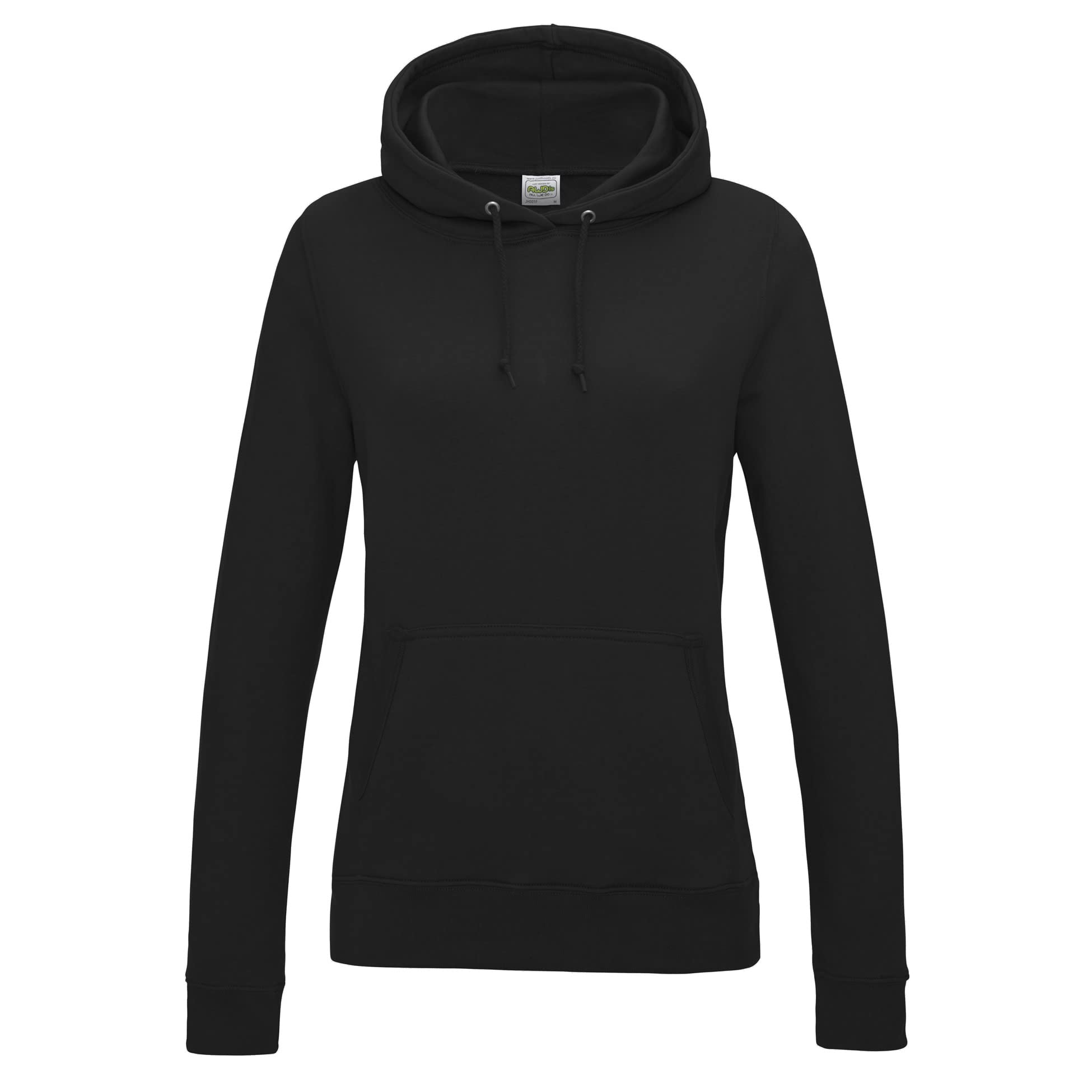 AWDis Women's Girlie College Hoodie, Black (Jet Black), 10 (Manufacturer Size:Small)