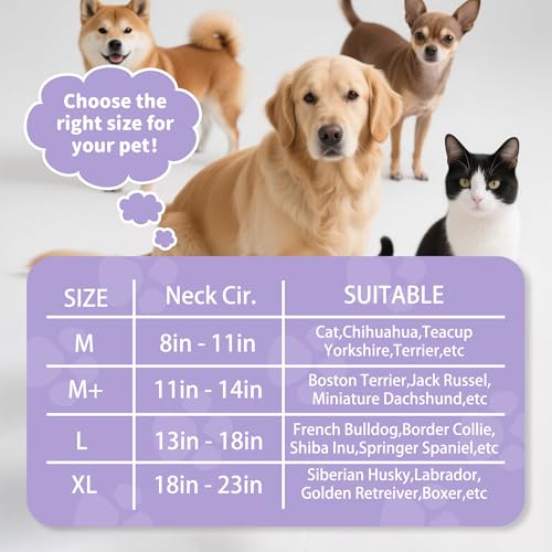 Image of Inflatable Recovery Dog Cone Collar for Large Medium Dogs After Surgery, Soft Dog Donut Collar Adjustable Recovery Bone for Pets, Prevent from Biting & Scratching (Pink, XL)