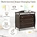 Costzon 3-Drawer Changing Table, Infant Diaper Changing Station with Drawers, Safety Rails & Strap, Baby Changing Table Dresser for Nursery, Easy Assembly (Brown)
