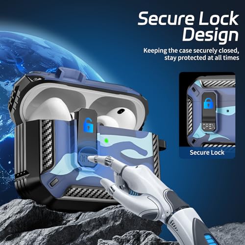 Image of for AirPods Pro 3 Case (2025 New), Secure Lock Cases Cover with Cleaning Kit & Keychain Compatible with Airpods Pro 3rd Generation Case for Men Women, Powerful Drop Protection