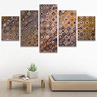 SIGNWIN 5 Panel Canvas Wall Art Modern Art Abstract Contemporary Edgy Mixed Media Multicolor Patterns for Home Decorations Ready to Hang - 60
