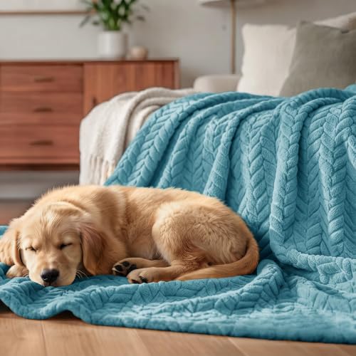 Image of Exclusivo Mezcla Fleece Throw Blanket for Couch Sofa, 50 inchx70 inch, Slate Blue