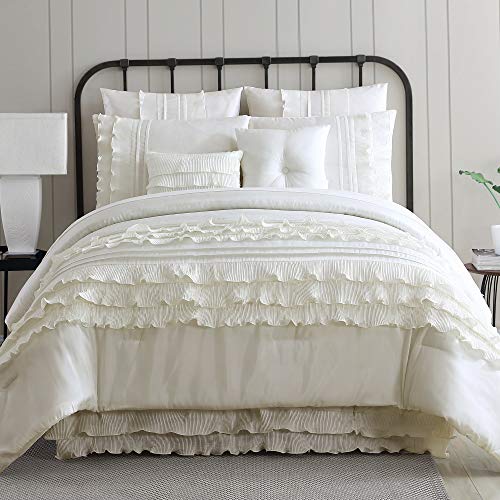 Amrapur Overseas | Anastacia Pearl 8-Piece Comforter Set (White, Queen) #TOP1