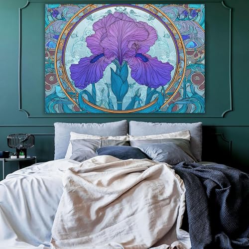 Mural en toile de fleur ZAMAEIU pour remplacer un cadre vide ou mur blanc