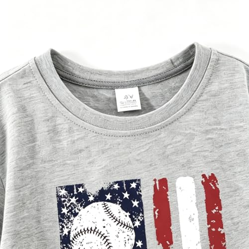 Image of Toddler Girls 4th of July T-Shirt American Flag Popsicle Print Cotton Kids Boys Independence Day Tees