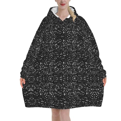 Couverture à capuche oversize contre le froid flanelle paillettes diamant