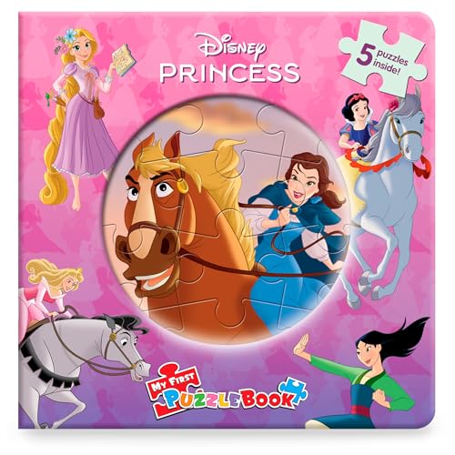 Disney Princess My First Puzzle Book - Jigsaw Puzzles For Kids, 10-Page Board Book, 5 Puzzles To Enjoy