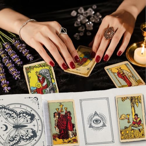 Bolsa de tarot antipolvo para proteger barajas sagradas pack de 2 bolsas de lona 4