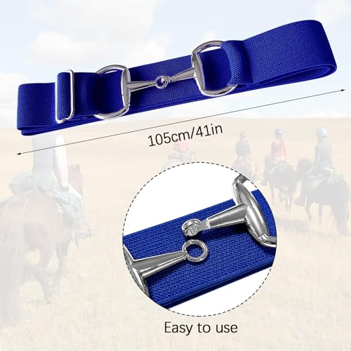 Image of Huaerle 1.5 inch Elastic Equestrian Belt with Bit Buckle and Leather Key Strap