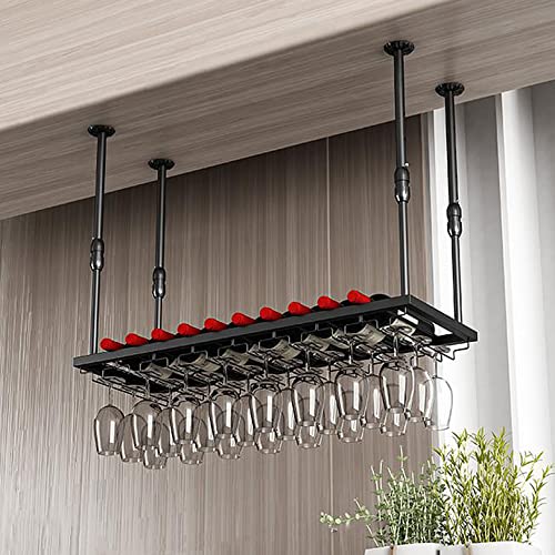 Porte-bouteilles plafond réglable rack verre suspendu cuisine bar restaurant