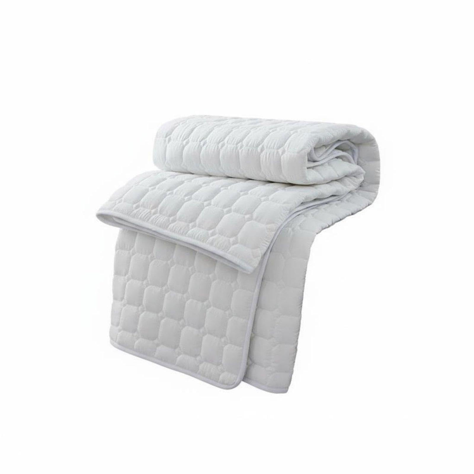Quilted Mattress Protector Breathable Quilted Mattress Pad Skin Friendly Padded Bed Topper for Hotel, Guesthouse, Dorm Room 150x200cm 500G Thick | Mattress Pads & Feather Beds | Bedding-image-48