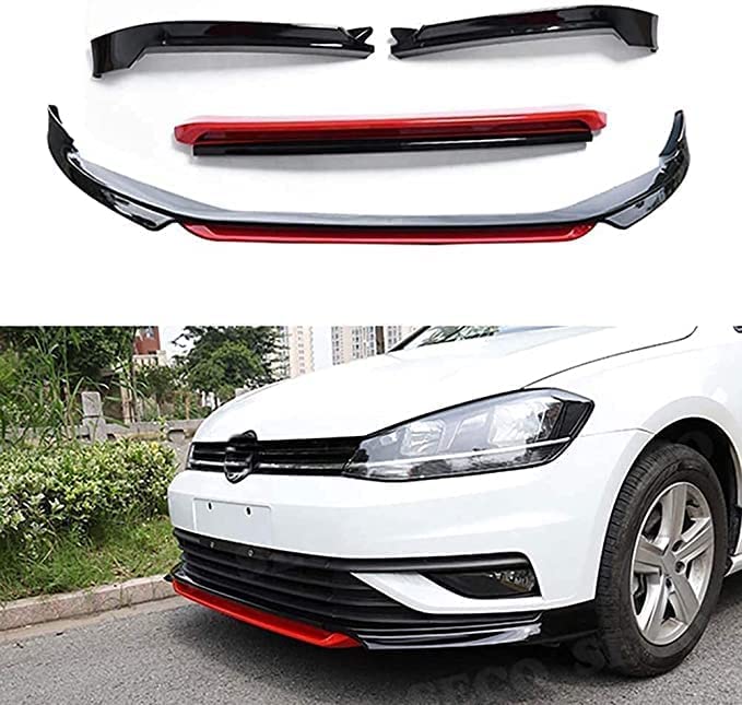 ABS Car Front Bumper Lip Spoiler Splitter, for VW Volkswagen Golf MK7.5 Standard 2018 2019 Front Bumper Splitter Lip Body Kit Diffuser Spoiler,A
