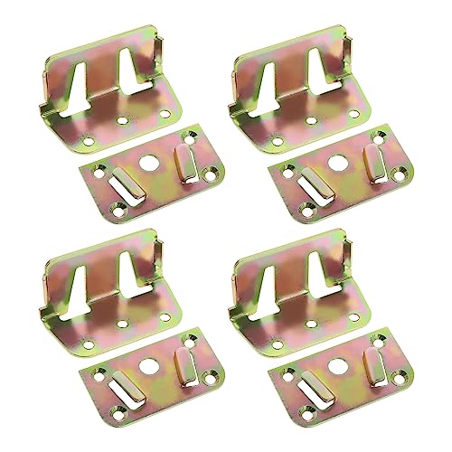 eMagTech 4Pcs Connecting Corners Bed Connectors Heavy Duty Rust Proof Bed Rail Brackets Home Accessories for Bed Beam Support Bed Frame Fixing