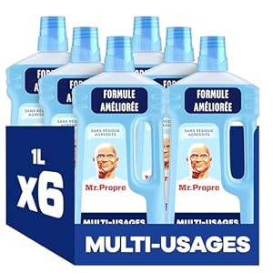 Nettoyant Liquide Multi-Usages Mr. Propre, Grand Format (1L x6), Parfum Eucalyptus avec Bicarbonate