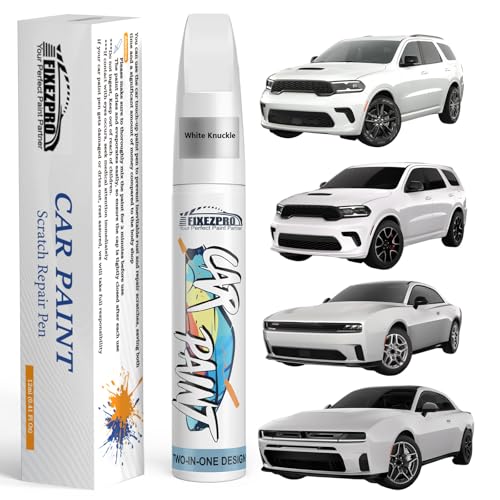 Image of White Knuckle(PW7 /GW7) Touch Up Paint for Dodge, Exact Color Match Car Paint Scratch Repair Remover Pen Kit Fix Vehicle Chips and Automotive Nicks Scuff