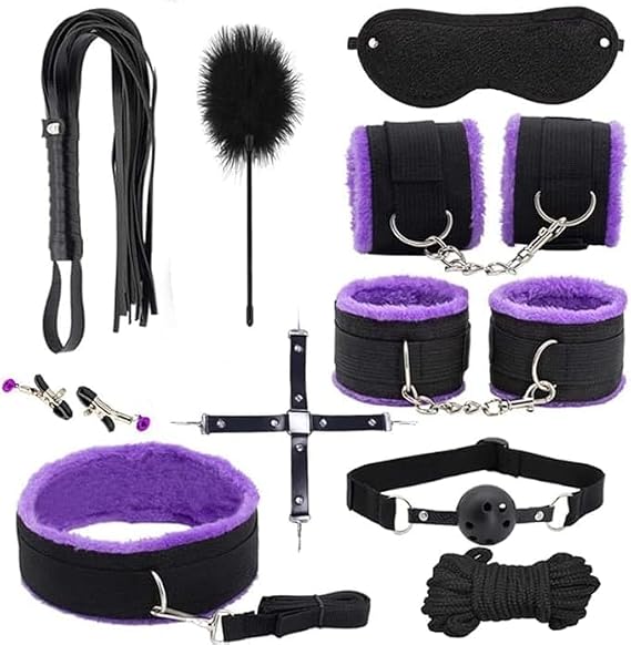 Novelty 10 Piece Combination Nylon Accessory Couple Sports Set, Casual, Portable, Fun Fitness Training, Original Gift (Purple)
