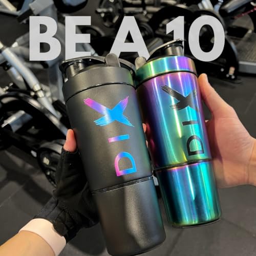 SHAKER proteine 750 ml ? En Acier Inoxydable Avec Compartiment 60 gram pour poudre ? Bouteille Sport ? Sans BPA ? (MULTICOLOR) – Image 6