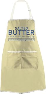 WCGXKO Salted Butter Kitchen Apron Funny Baking Gift Foodie Gift Butter Measurement Gift for Butter Lover