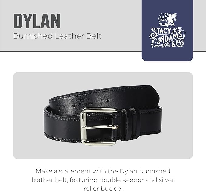 Image of Stacy Adam's Leather, Stretch, Casual Belt for Synchro Oxford, Everyday, Classic, Pants, Jeans, Khakis, Chinos