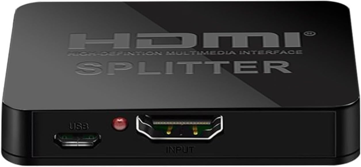 HDMI Splitter 1 in 2 Out [with USB Cable] 4K 1x2 HDMI Splitter Repeat/Mirror Screen Only (Not Extend), 1 Source Extend to 2 Display Devices