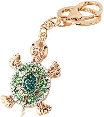 Lovely Turtle Design Cute Sparkling Keychain Funny Key Chain Keyring Bag Wallet Accessories for Women