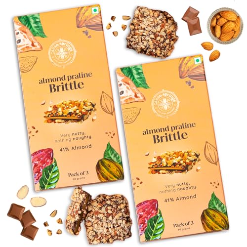 Image of Cacao Springs Premium Almond Praline Brittle Gift Box, Premium Choco & Nut Delicacy Treats, Great for Snacking, Premium Gift Hamper, 3 Pieces in Each Box, 2 Boxes, 84gm