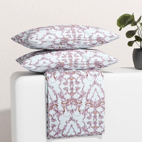 Image of Florida Floral Microfiber Comforter Set for Double Bed Soft Reversible 180 GSM AC Comforter with King Bedsheet & 2 Pillow Covers