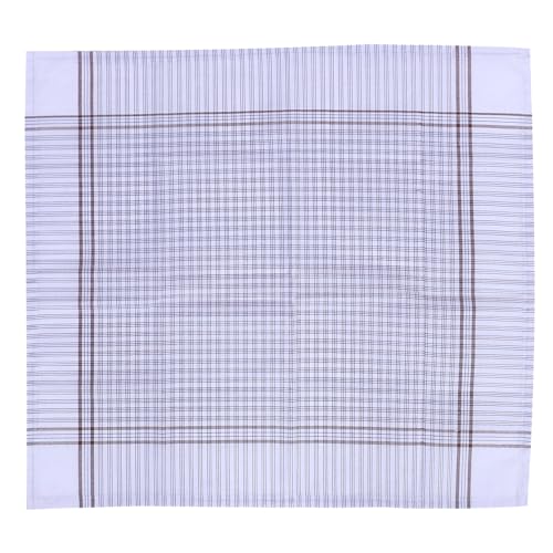 Image of Kuber Industries Handkerchiefs | Soft Cotton | Hankies for Mans | Hankies for Boys | Lining Check | Rumal for Mans | Boys | Wicking Sweat | Set of 24 | White