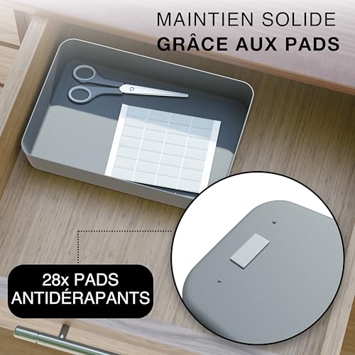 Organisateur tiroir 8 pcs antidérapant anthracite VMbathrooms