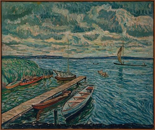 Péniches sur le Schwielowsee : un tableau de maître pour votre salon chaleureux