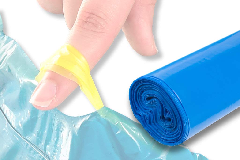 dm-folien gmbh Bolsas de basura de 120 litros, 700 x 1000 + 50 mm, 250 unidades, bolsas de basura azules, resistentes a desgarros, 70 x 100 + 5 cm, color azul