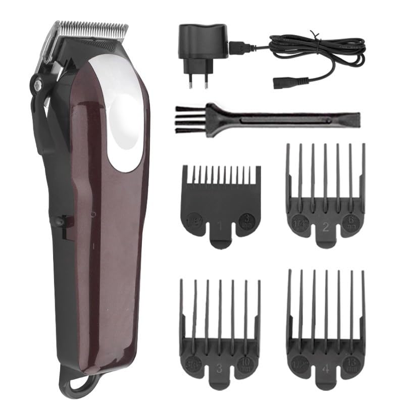 Cortapelos profesional para hombres, recortadora de pelo recargable por USB con 4 velocidades, 4 peines guía para el hogar, afeitadora de barba, máquina de cortar el pelo