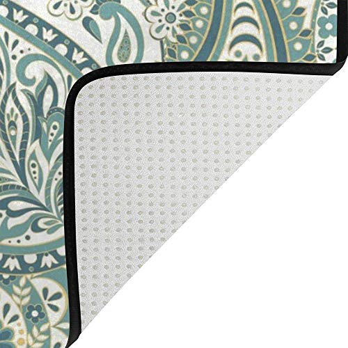 Tapis de salon motif cachemire vert vintage 203x147 cm