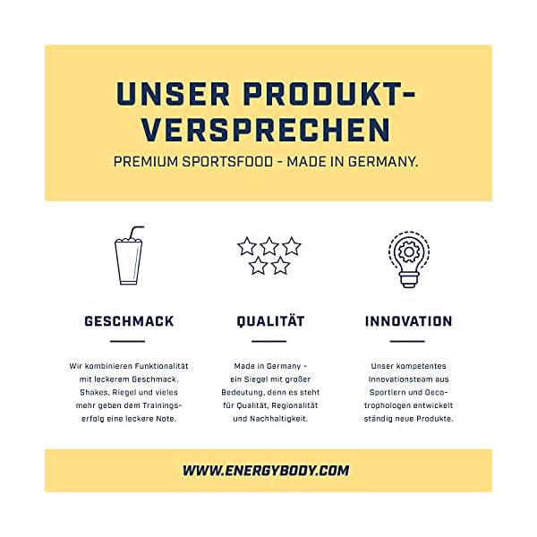 Energybody Mega Protein "Banane" 500 g / Mehrkomponenten Protein Pulver mit Casein Whey Mix als Eiweiss Protein Pulver / Eiweiß Shake ohne Aspartam/ Eiweißpulver / 20 Portionen – Bild 5