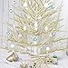 KINGYEE Miniature Ornaments and Tree Topper White and Pink Christmas Mini Glass Tree Decorations Set of 15 for Tabletop Desktop Tree Wedding Centerpiece