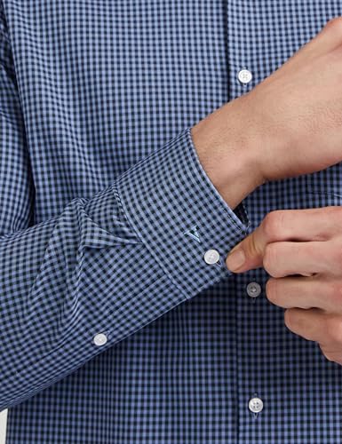 Image of Van Heusen Formal Checkered Shirt for Men| Premium Cotton| Full Sleeves| Slim Fit |Breathable Fabric