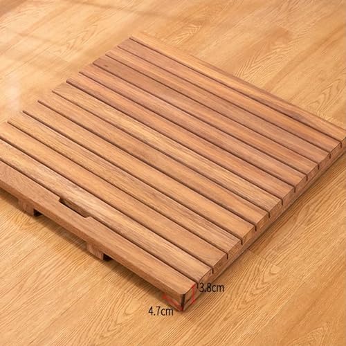 Alfombrilla de baño de bambú antideslizante e impermeable, alfombrilla de ducha de madera maciza para baño, cocina, bañera y uso de mascotas, diseño de tablero de pato natural