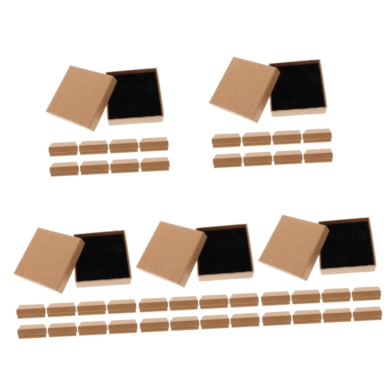 5 Zestawów Pudełko Na Biżuterię W Stylu Vintage Z Papieru Pakowego Podsadzkarz Kartonowe Pudełka Z Wieczkami Pudełka Wysyłkowe Opakowanie Wysyłka Sześcian Brown Papier 10 Szt.*5
