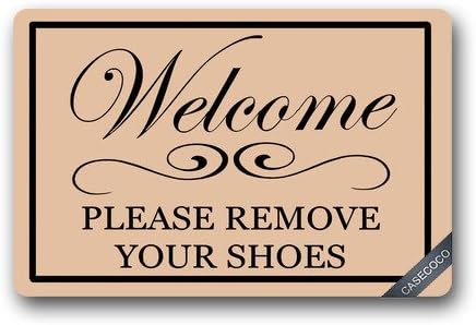 Colsprint Custom Take Off Your Shoes Doormat Cover Rug Outdoor Indoor Floor Mats Non-Slip Machine Washable Decor Bathroom Mats