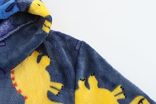 Image of Girls Fleece Robe Boys Hooded Bathrobe Soft Flannel Robe For Kids