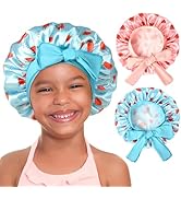 YANIBEST 2 PCS Baby Bonnet Silk Bonnet for Kids Sleeping Cap Curly Natural Hair Silk Bonnets for ...