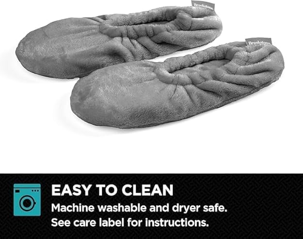 Brookstone Plush Footies - Slippers with Memory Foam Insole - Ultra-Soft Sherpa Footies for Indoor Wear, Non-Skid Sole, One-Size-Fits-Most, Machine Washable Slippers for Women4